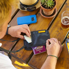 Slim Minimalist Travel Neck Wallet RFID Passport Holder Security