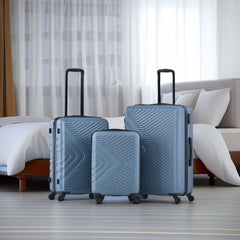 3-Piece ABS Lightweight Spinner Luggage Set TSA Lock Blue
