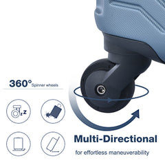 3-Piece ABS Lightweight Spinner Luggage Set TSA Lock Blue