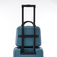 20 Inch Front Open Carry-On Suitcase with USB Port Blue