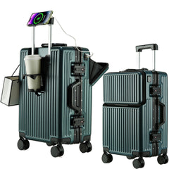 Front Opening Aluminum Frame Large Capacity Carry-On Trolley Suitcase