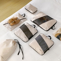 6-Piece Polyester Travel Storage Bag Set Clothes Shoe Organizer