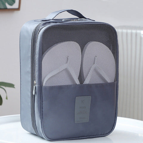 Oxford Cloth Waterproof Shoe Travel Storage Bag Three Layer Organizer