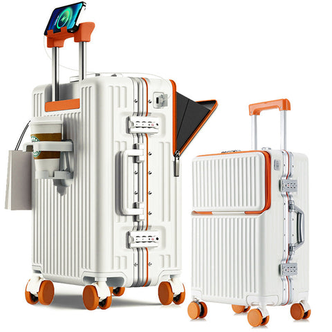 Front Opening Aluminum Frame Large Capacity Carry-On Trolley Suitcase