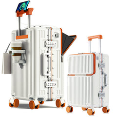 Front Opening Aluminum Frame Large Capacity Carry-On Trolley Suitcase