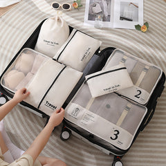 7-Piece Travel Buggy Bag Clothes Shoe Storage Organizer Set