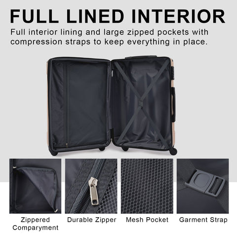 3-Piece Hardshell Spinner Suitcase Set with TSA Lock Black