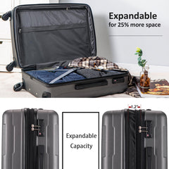 2-Piece Expandable Spinner ABS Lightweight TSA Lock Luggage Set