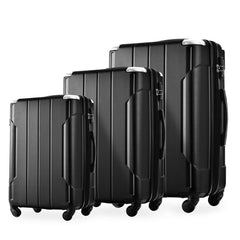 3-Piece Hardshell Spinner Suitcase Set with TSA Lock Black
