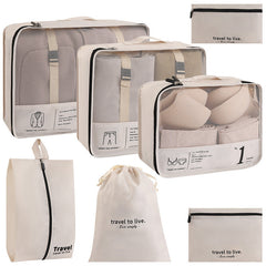 7-Piece Travel Buggy Bag Clothes Shoe Storage Organizer Set