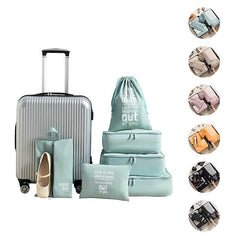 6-Piece Travel Luggage Organizer Packing Cubes Shoe Cosmetic Set