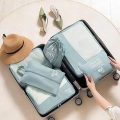 6-Piece Travel Luggage Organizer Packing Cubes Shoe Cosmetic Set