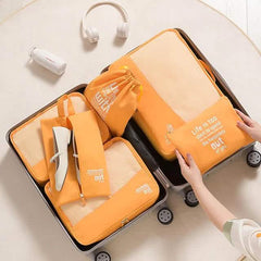 6-Piece Travel Luggage Organizer Packing Cubes Shoe Cosmetic Set