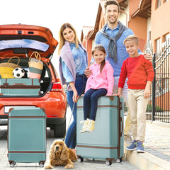 3-Piece Hardshell Spinner Luggage Set with TSA Lock Green