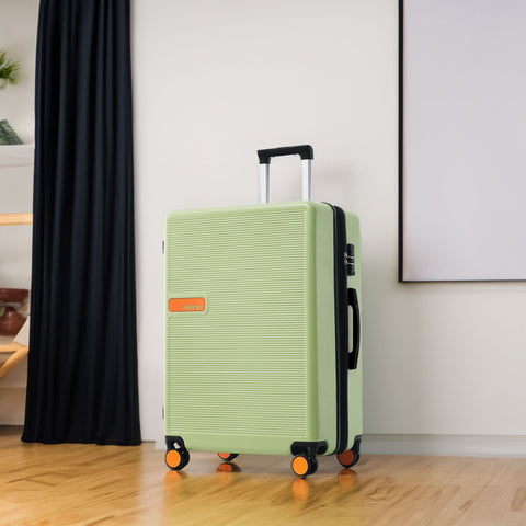 Contrast Color Hardshell 24 Inch Expandable Spinner TSA Suitcase Green