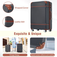 20 Inch Lightweight Spinner Carry-On Vintage TSA Lock Luggage