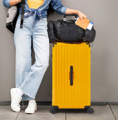 4-Piece PC ABS Lightweight TSA Lock Luggage Set Yellow