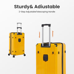 4-Piece PC ABS Lightweight TSA Lock Luggage Set Yellow