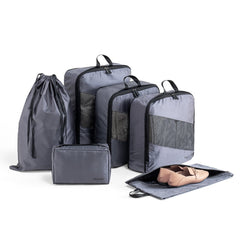 6-Piece Polyester Travel Storage Bag Set Clothes Shoe Organizer