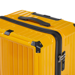 4-Piece PC ABS Lightweight TSA Lock Luggage Set Yellow