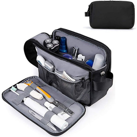 Waterproof Polyester Toiletry Makeup Shaving Organizer Bag with Compartments