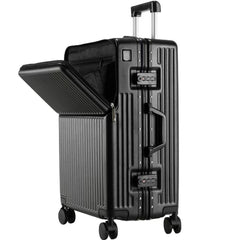 Front Opening Aluminum Frame Large Capacity Carry-On Trolley Suitcase