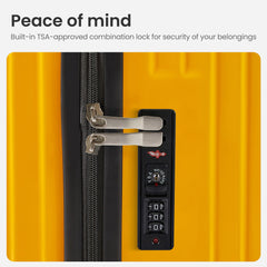 4-Piece PC ABS Lightweight TSA Lock Luggage Set Yellow