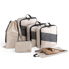 6-Piece Polyester Travel Storage Bag Set Clothes Shoe Organizer