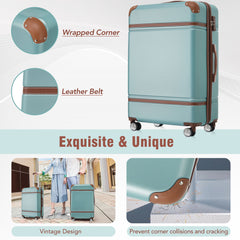 3-Piece Hardshell Spinner Luggage Set with TSA Lock Green