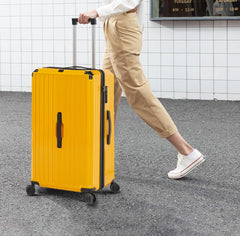 4-Piece PC ABS Lightweight TSA Lock Luggage Set Yellow