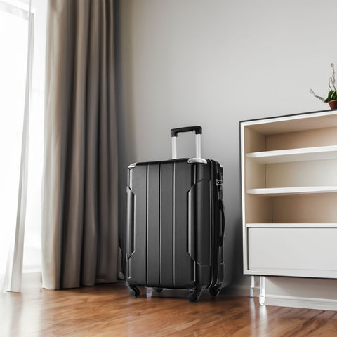 3-Piece Hardshell Spinner Suitcase Set with TSA Lock Black