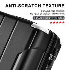 3-Piece Hardshell Spinner Suitcase Set with TSA Lock Black