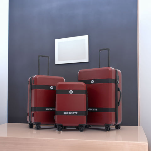 3-Piece Expandable ABS PC Spinner TSA Luggage Set Red
