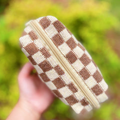 Check Yourself Cosmetic Bag Travel Makeup Organizer Pouch Case