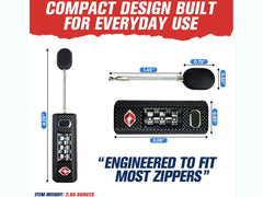 Approved 3 Digit Combination Zipper Luggage Security Lock