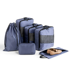 6-Piece Polyester Travel Storage Bag Set Clothes Shoe Organizer