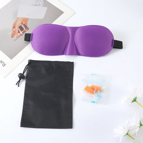 3D Sleep Eye Mask Lightweight Travel Nap Kit with Earplugs