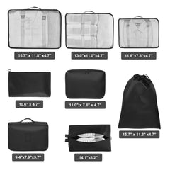 8-Pack Lightweight Packing Cubes Travel Organizer Suitcase Toiletries Set