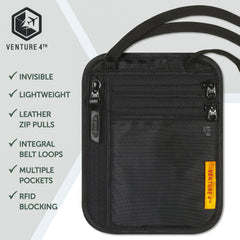 Slim Minimalist Travel Neck Wallet RFID Passport Holder Security
