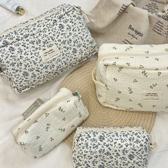 Floral Makeup Bag Large Capacity Cosmetic Organizer Travel Pouch
