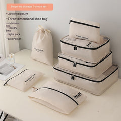 7-Piece Travel Buggy Bag Clothes Shoe Storage Organizer Set