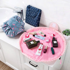 Women Drawstring Cosmetic Travel Organizer Makeup Toiletry Storage Bag