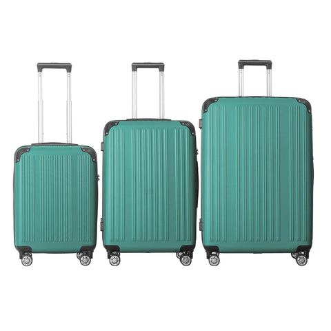 3-Piece Lightweight ABS Hardshell Spinner Luggage Set Fresh Green