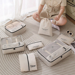 7-Piece Travel Buggy Bag Clothes Shoe Storage Organizer Set