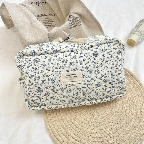 Floral Makeup Bag Large Capacity Cosmetic Organizer Travel Pouch