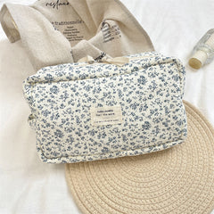 Floral Makeup Bag Large Capacity Cosmetic Organizer Travel Pouch