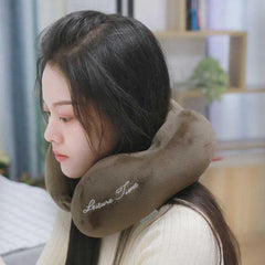 Foldable Memory Foam Travel Neck Pillow for Airplane Support