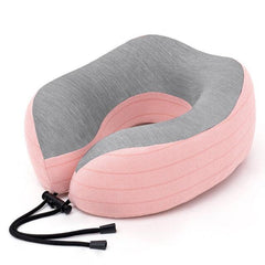 Foldable Memory Foam Travel Neck Pillow for Airplane Support
