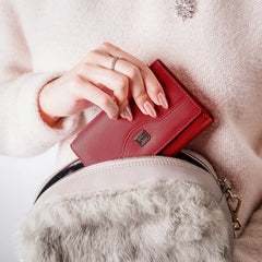 Women’s Leather Trifold Wallet Slim Travel Organizer