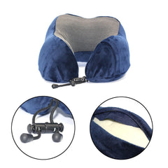 U Shaped Memory Foam Travel Neck Pillow Airplane Support Cushion